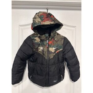 Nike Russell Wilson Dangeruss Kids Hooded Puffer Jacket Camo Black Size 6 M
